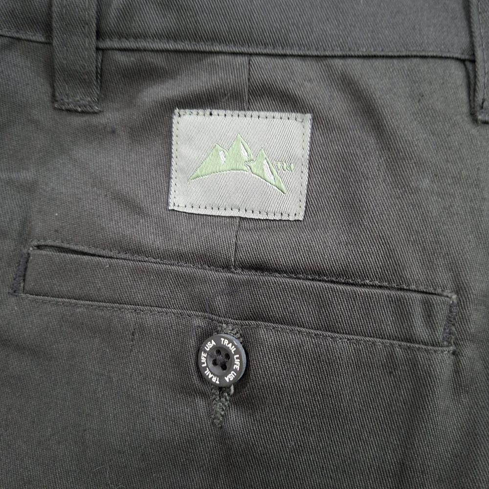 NEW Trail Life USA Pants Mens 30x37 Unhemmed GREEN Sateen Hiking Comfort Waist - Picture 10 of 11